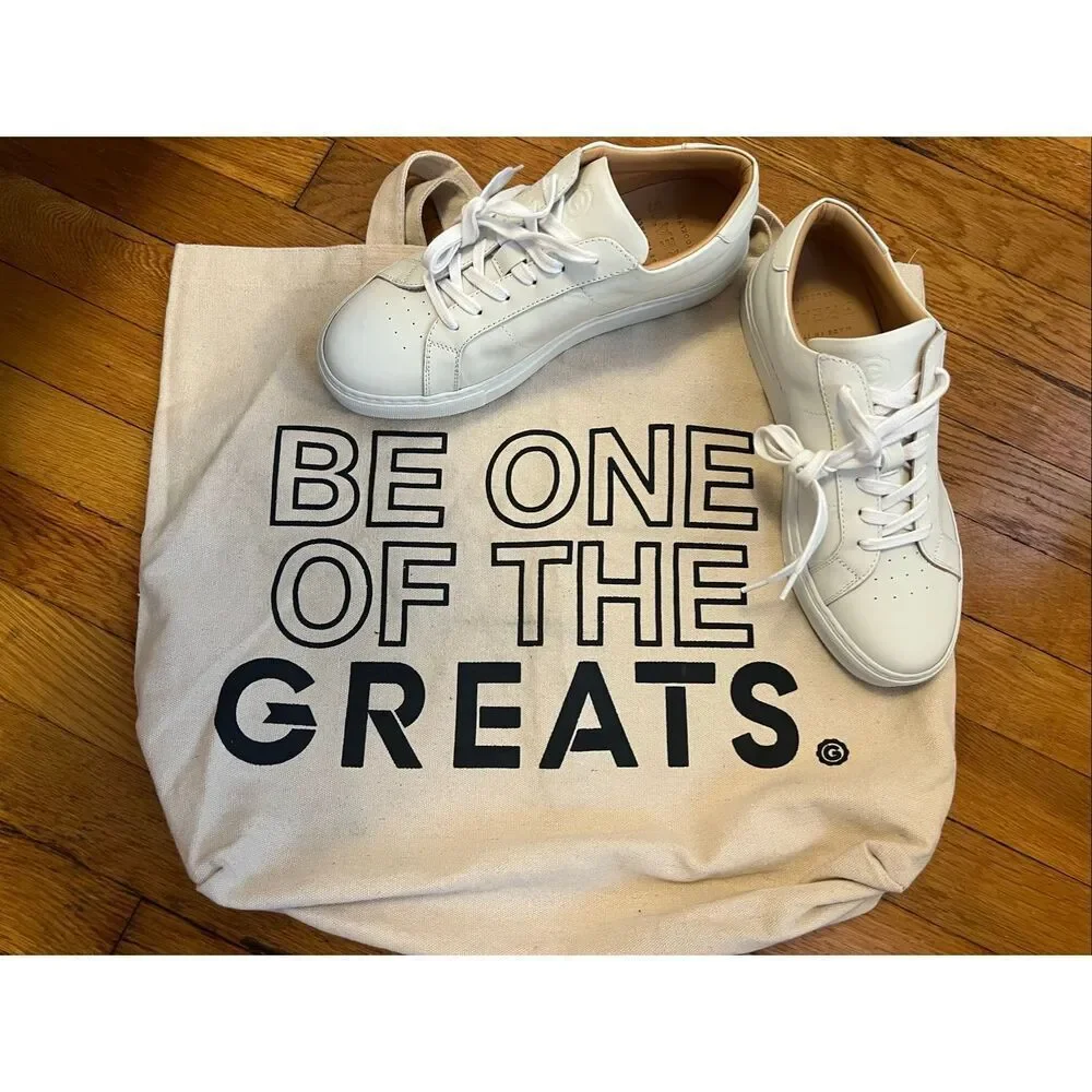 Greats “The Royale” Premium Low Top Leather Sneakers – White/White